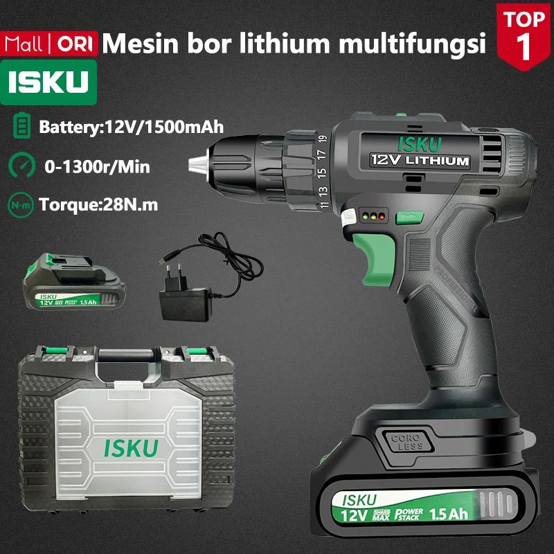 ISKU Mesin Bor Lithium Multifungsi